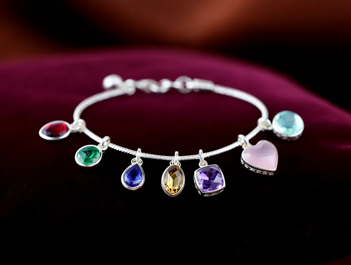 Gemstone Charm Bracelet